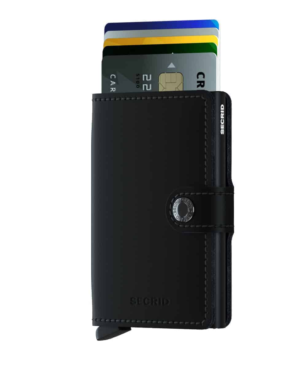Secrid Miniwallet- matte black forside med kort