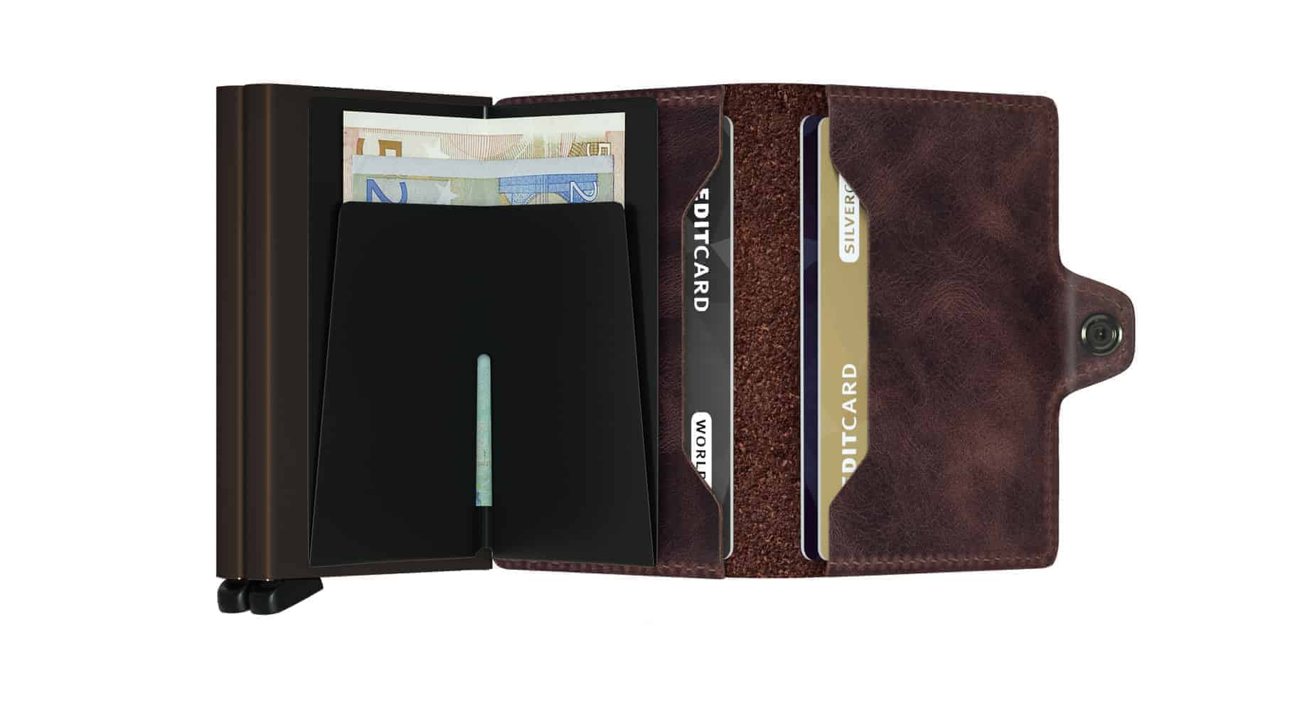 Secrid Twinwallet - vintage chocolate open