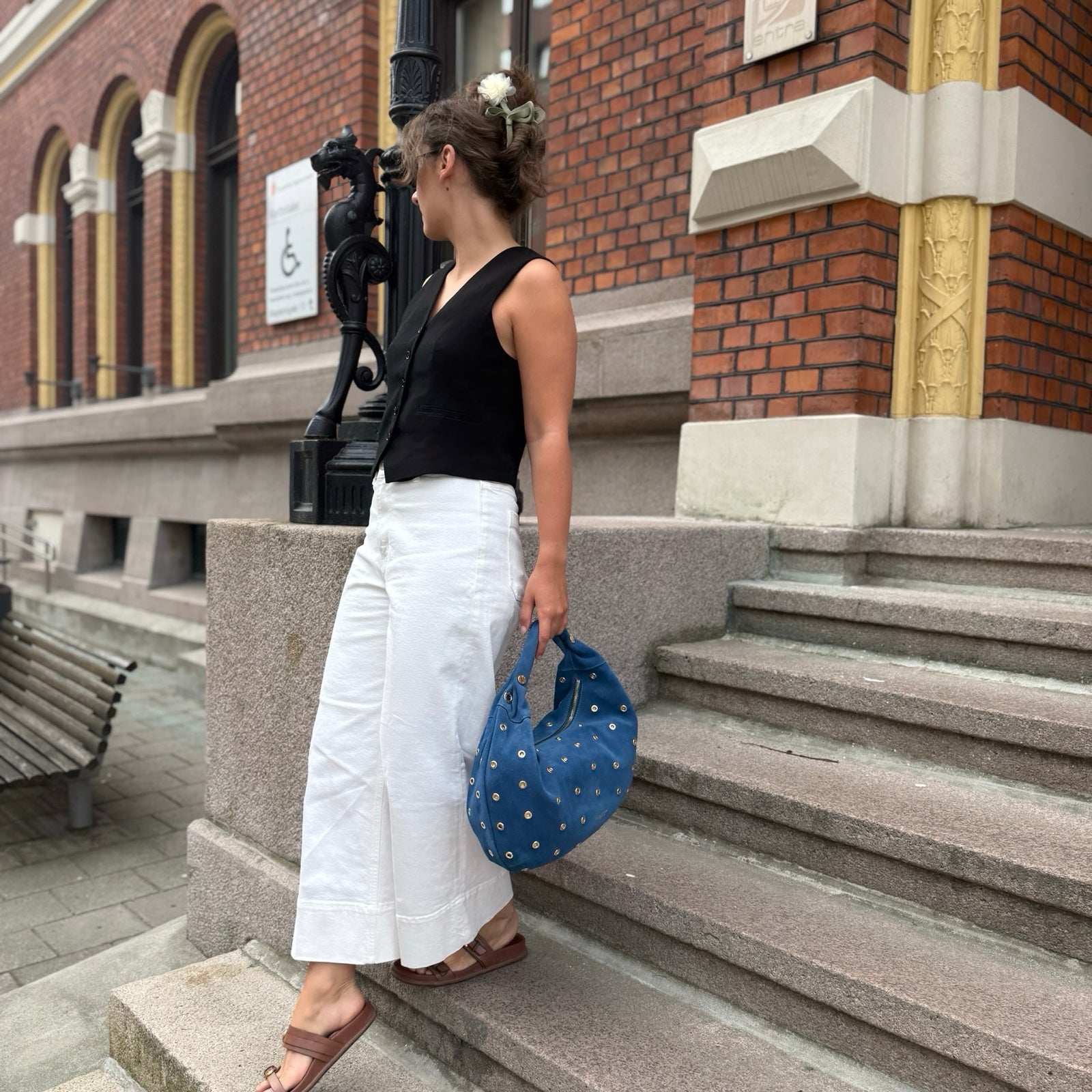 Tosca Blu - Dubai bag - Semsket skinn blå