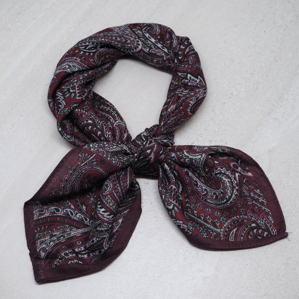 Lunt skjerf burgunder paisley