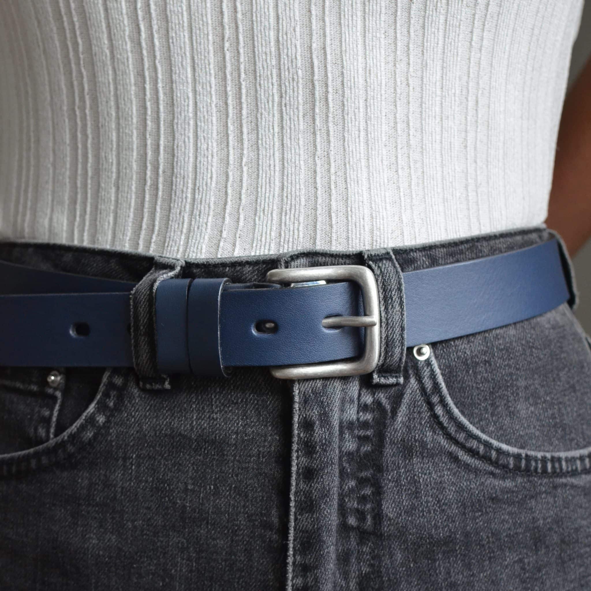 BSWK Basic skinnbelte til dame, navy