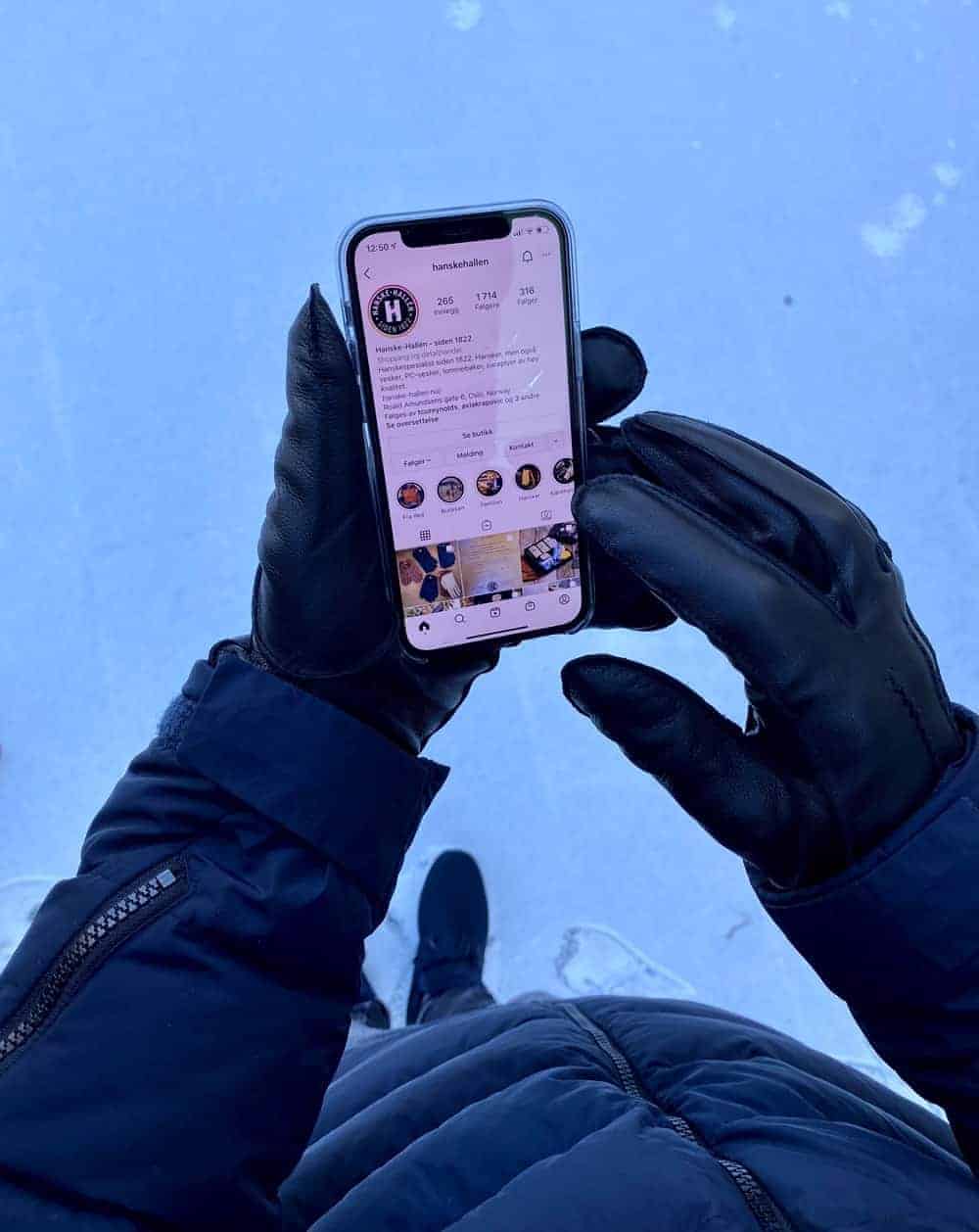 Herrehansker i sheepnappa med touch og ullfôr