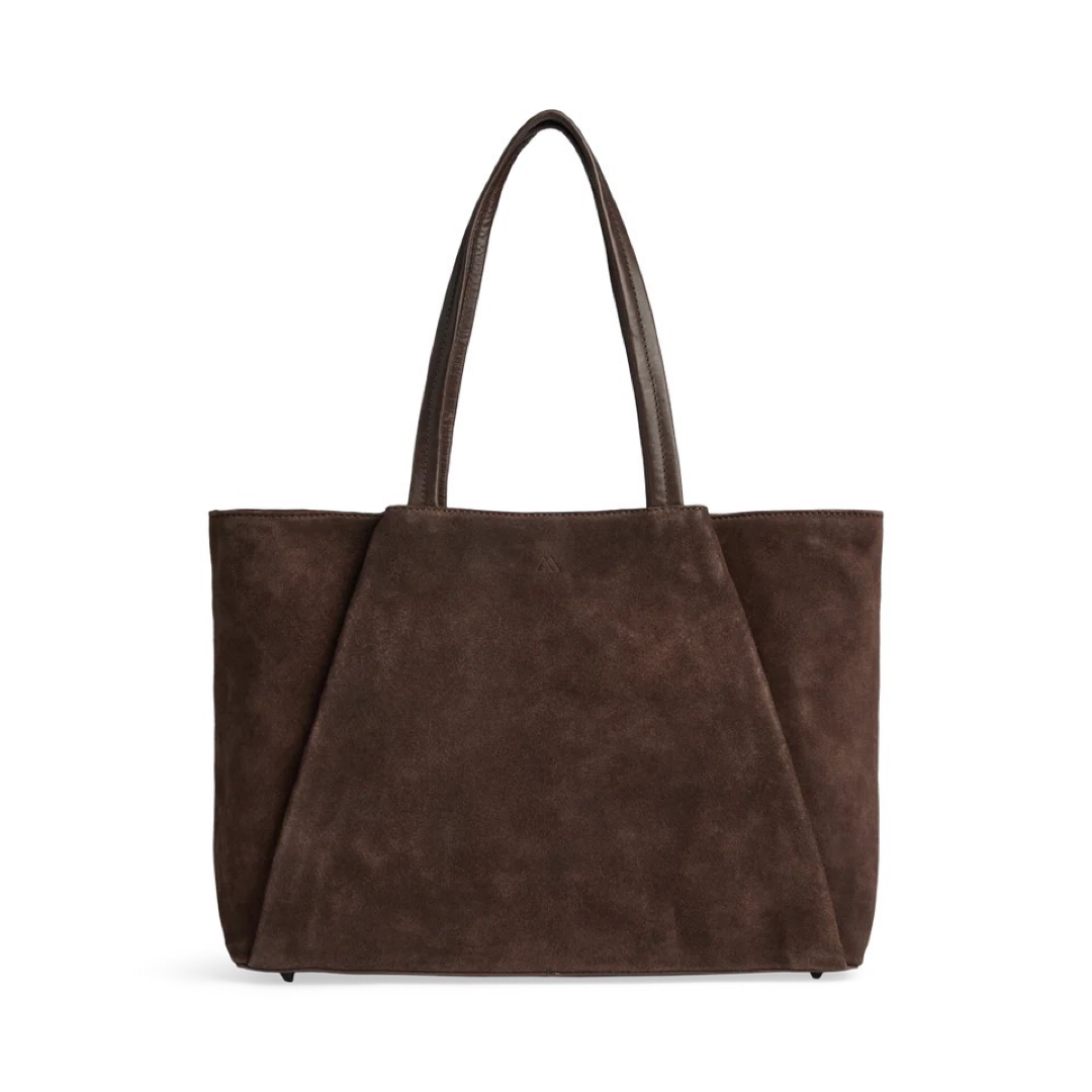 Markberg Saya Work Bag, Suede - Dark brown