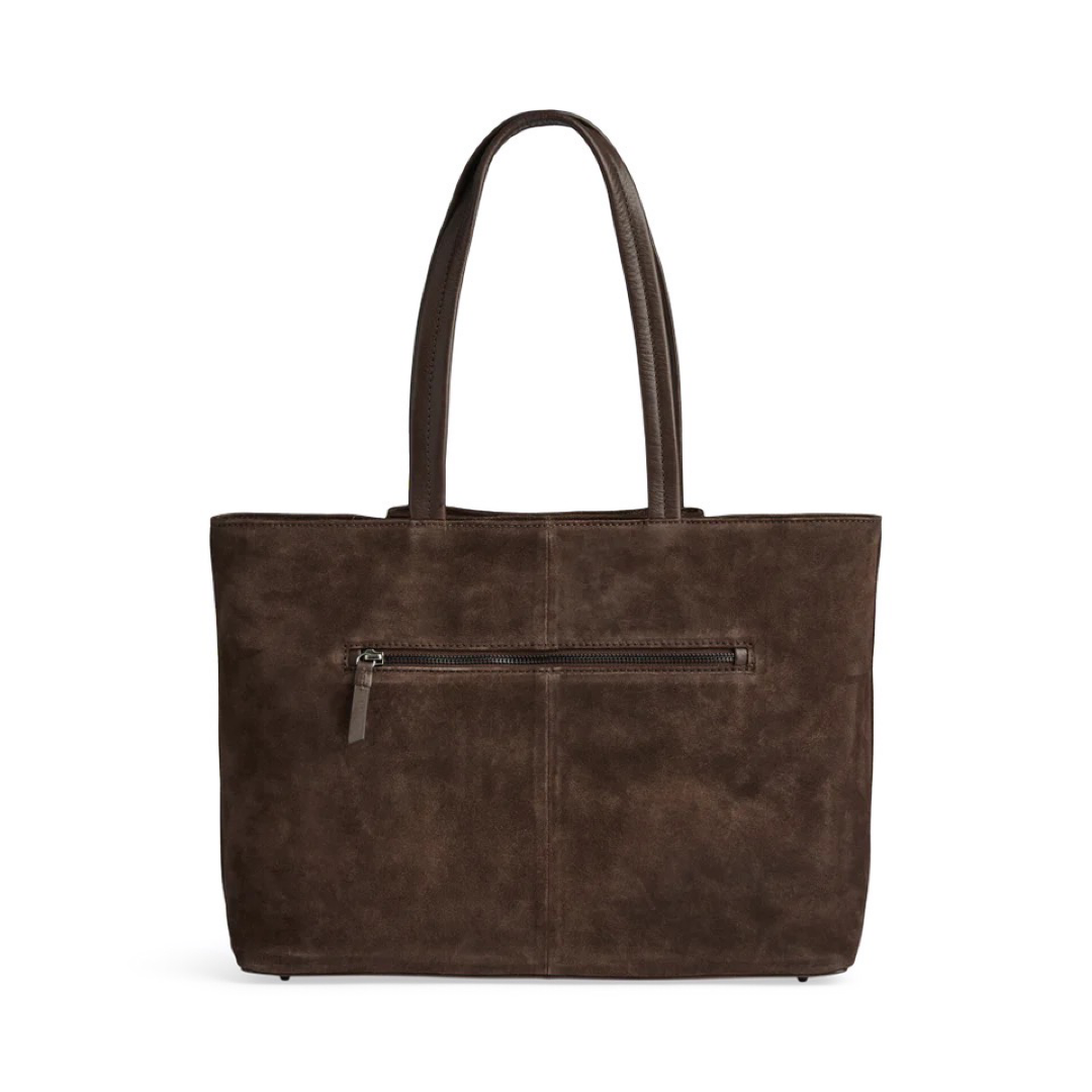 Markberg Saya Work Bag, Suede - Dark brown