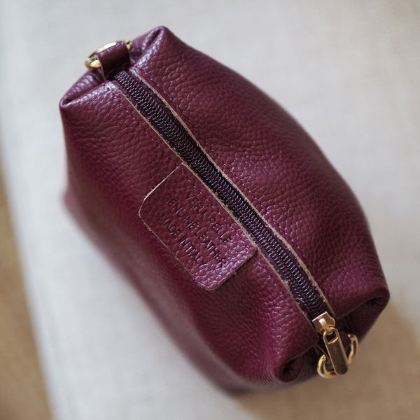 Bucket bag, semsket rød