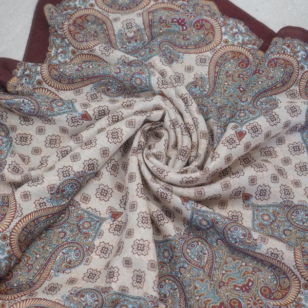 Lunt skjerf, burgunder og beige