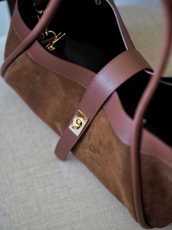 Caroline semsket skinnveske, cognac