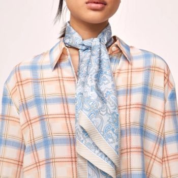 1070 Framhus Petrine Silk Scarf - pale blue