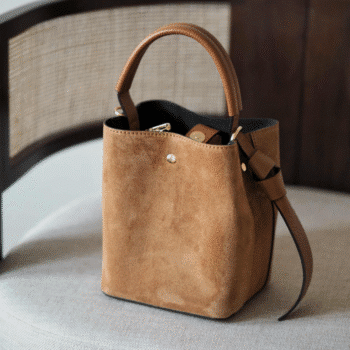 Bucket bag, semsket camel