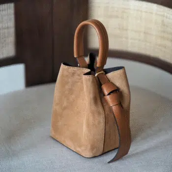 Bucket bag, semsket camel