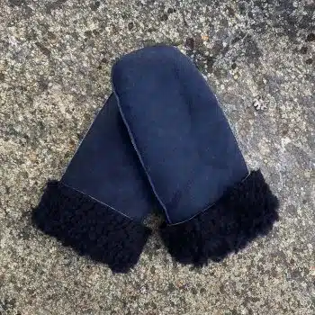 Semskede lammeskinnsvotter, navy