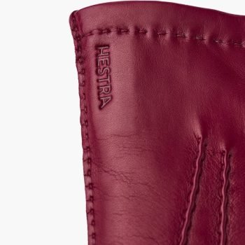HESTRA Mary - Italienske lammeskinnshansker med ullfór - Dark red/Burgundery, 7.5