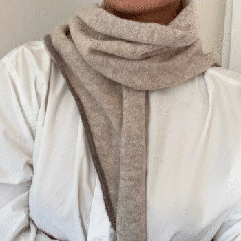 Trekantskjerf to-farget beige og brun
