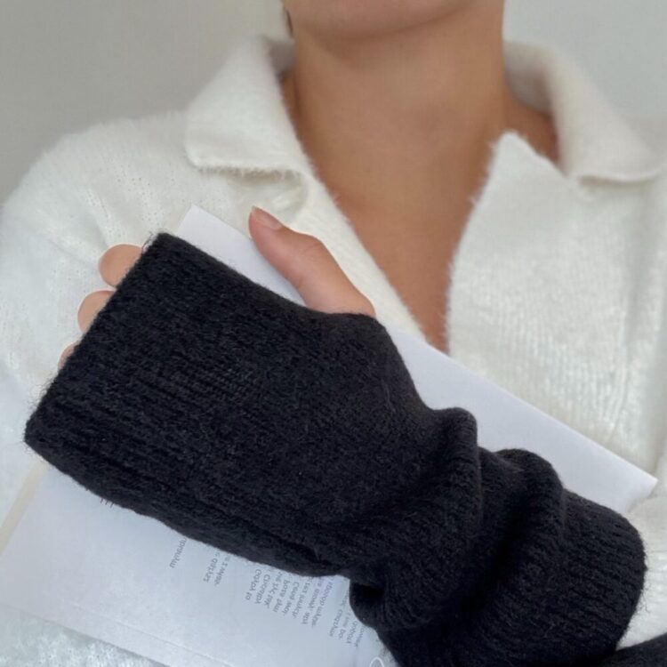7355 Samsøe Samsøe armwarmer, pulsvarmer, Nor Alpaca Wool blend, black_6