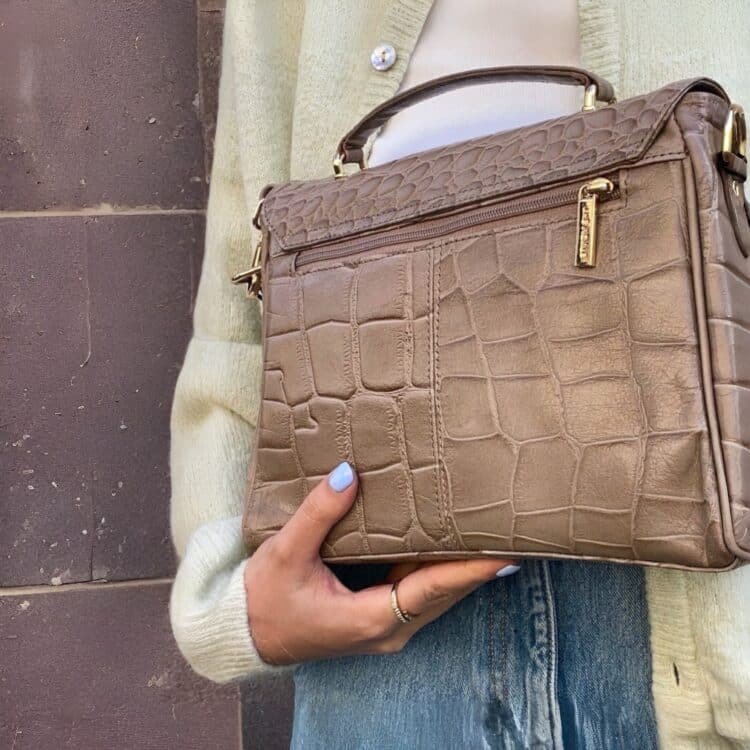 6050139 The Monte skulderveske Croco, stor, taupe_7