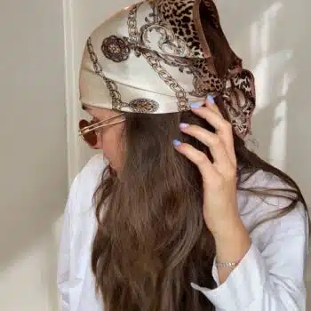 Silkeskjerf mini, beige leopard