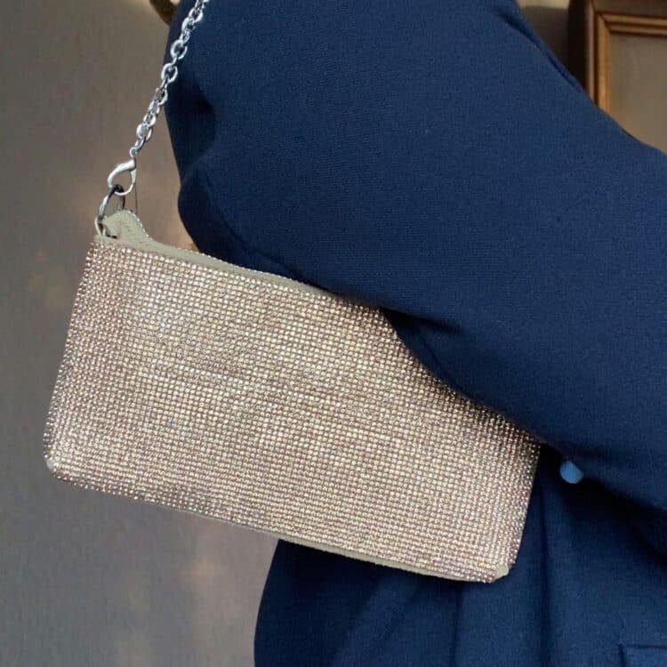8051364 Lycke eveningbag, glitrende liten selskapsveske clutch, sølv_1
