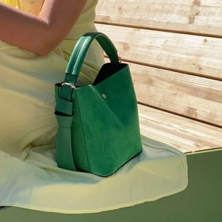 7D 2169 semsket bucket bag, grønn_7