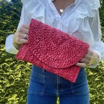 Stråclutch, rød