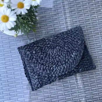 Stråclutch, svart