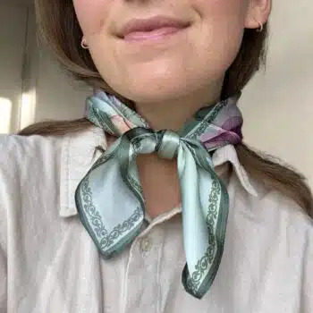 Silkeskjerf mini, grønn og rosa