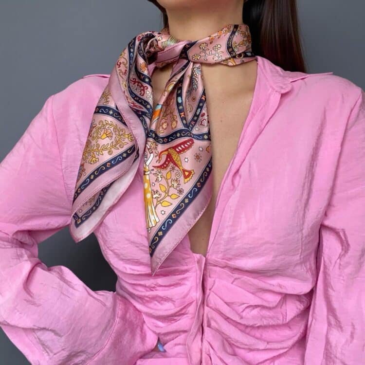 Silkeskjerf 70x70, rosa