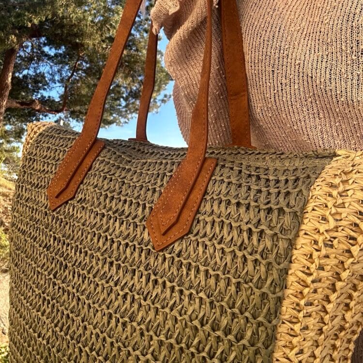 8051358 Lycke tote bag summer med kontrastkant, grønn_4