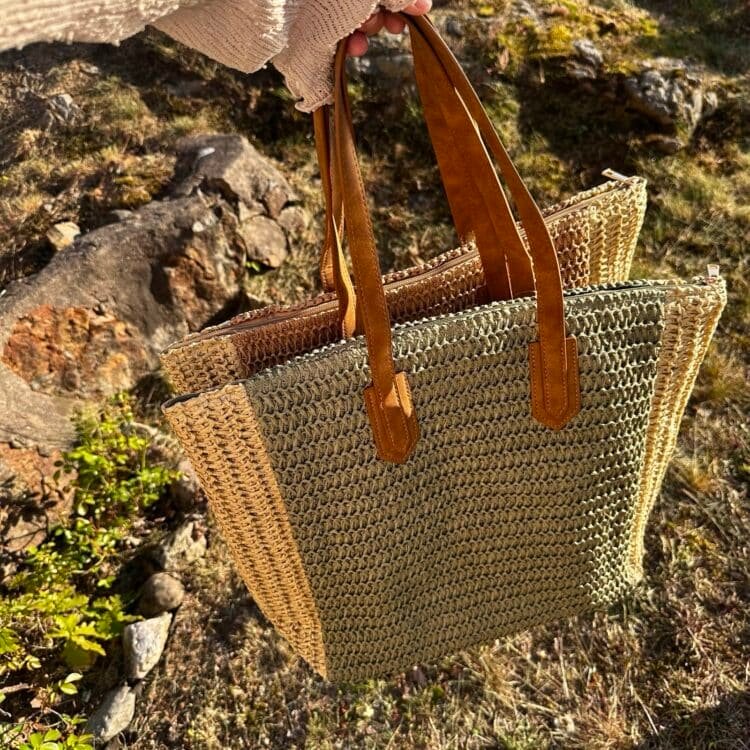 8051358 Lycke tote bag summer med kontrastkant, grønn_5