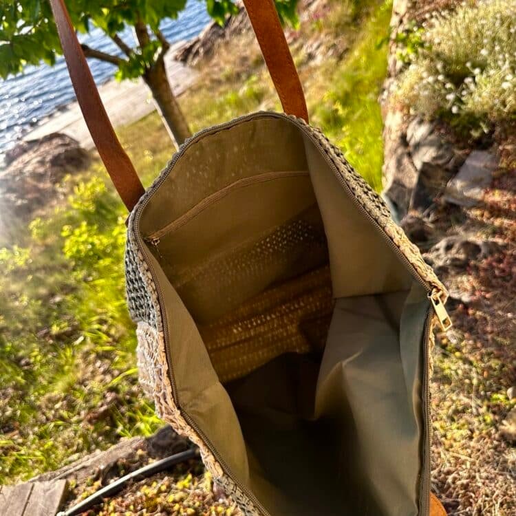 8051358 Lycke tote bag summer med kontrastkant, grønn_6