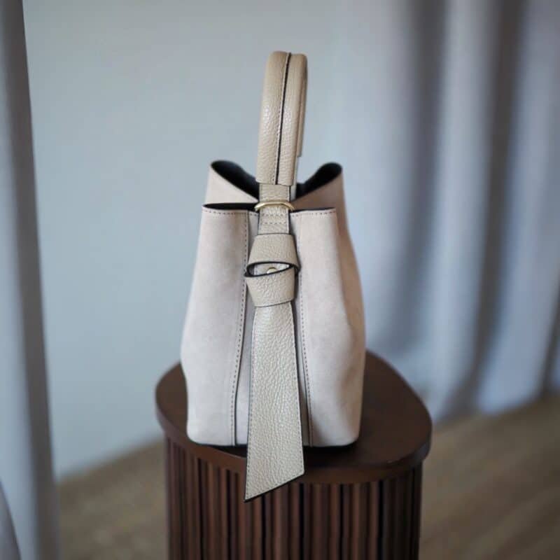 7D semsket bucket bag, lys beige _2