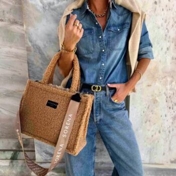 SORENA Teddy Honey Medium Tote Bag