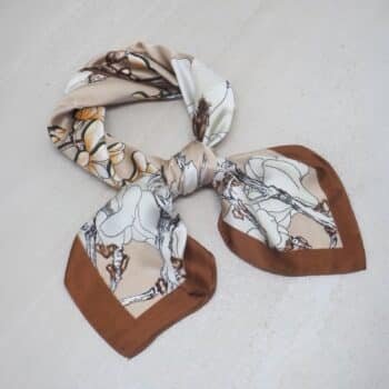 Silkeskjerf mini, beige og rustfarge