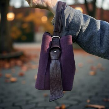 Bucket bag, semsket bordeaux