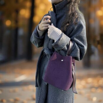 Bucket bag, semsket bordeaux