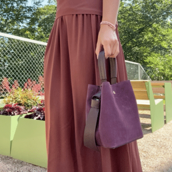 Bucket bag, semsket bordeux