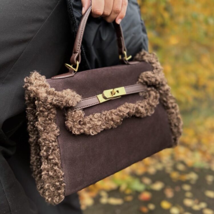 TF2567B67 Tosca Blue Kathy Teddy Handbag, dark brown 4