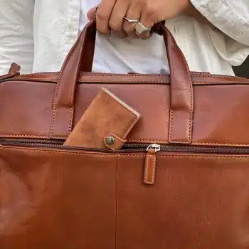 42 9472 Castelijn & Beerens Ted Laptop Bag og Secrid Miniwallet Vintage Cognac kvadrat
