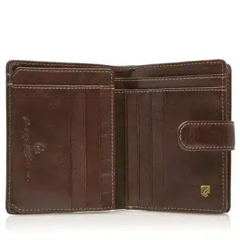 42 5420 Castelijn Beerens Tri Fold Zip Wallet RFID Mocca Innside