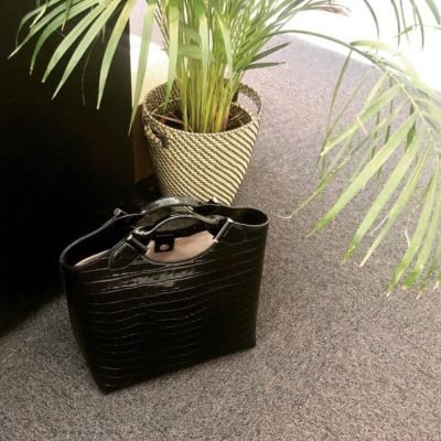 DECADENT Minna small tote croco black 2
