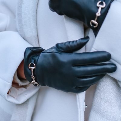 Damehansker med anheng hestebitt 9158-1, ullfôr