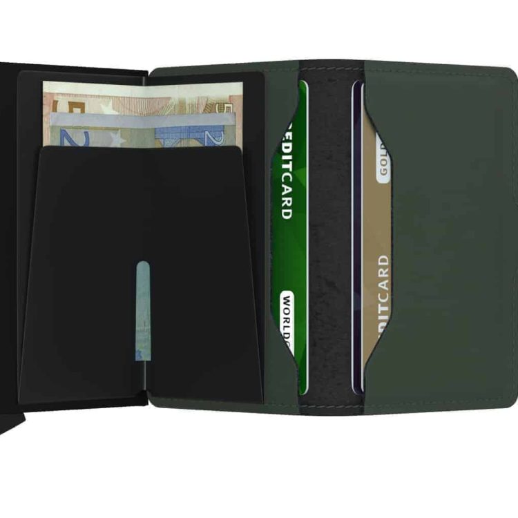 Secrid Miniwallet - matte green black open